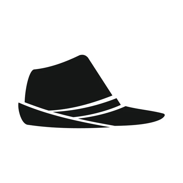 Cazador Sombrero Negro Icono Simple Vector Cazador Sombrero Negro Icono — Vector de stock