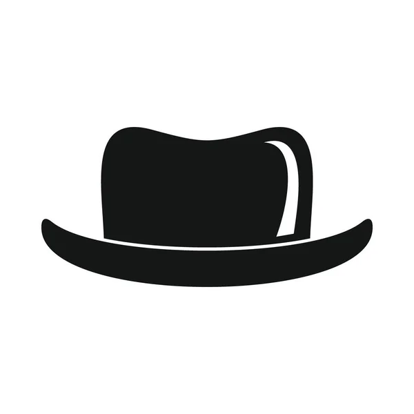 Monsieur Chapeau Noir Icône Simple Chapeau Vectoriel Mister Noir Simple — Image vectorielle