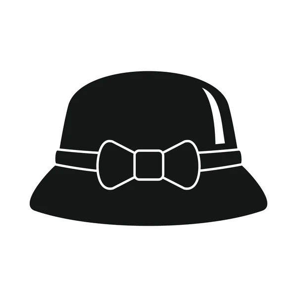 Fashionable Hat Black Simple Icon Vector Fashionable Hat Black Simple — Stock Vector