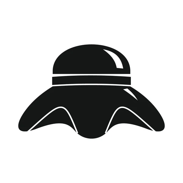 女帽黑色简朴的图标 用于网络和广告的在白色背景上孤立的矢量女性帽子黑色简单图标 — 图库矢量图片