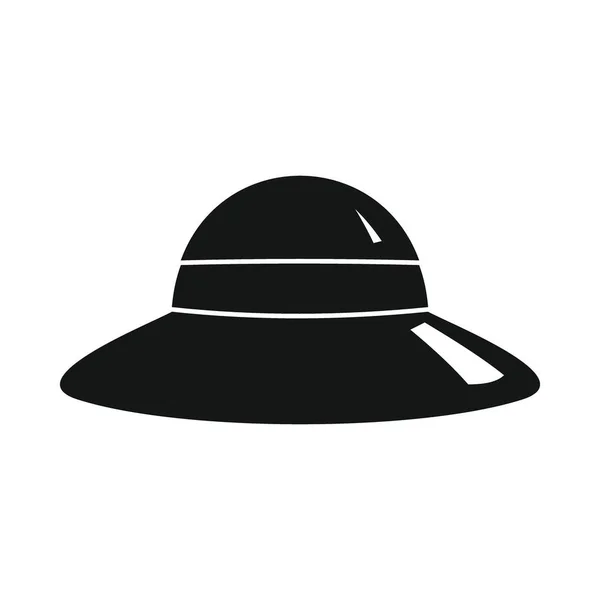 Sombrero Femenino Negro Icono Simple Vector Hembra Sombrero Negro Icono — Vector de stock