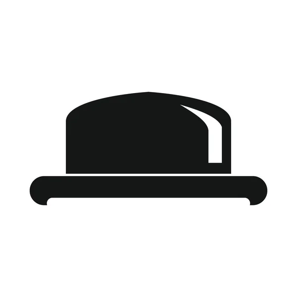 Chapeau Gentleman Noir Icône Simple Chapeau Vectoriel Homme Noir Simple — Image vectorielle