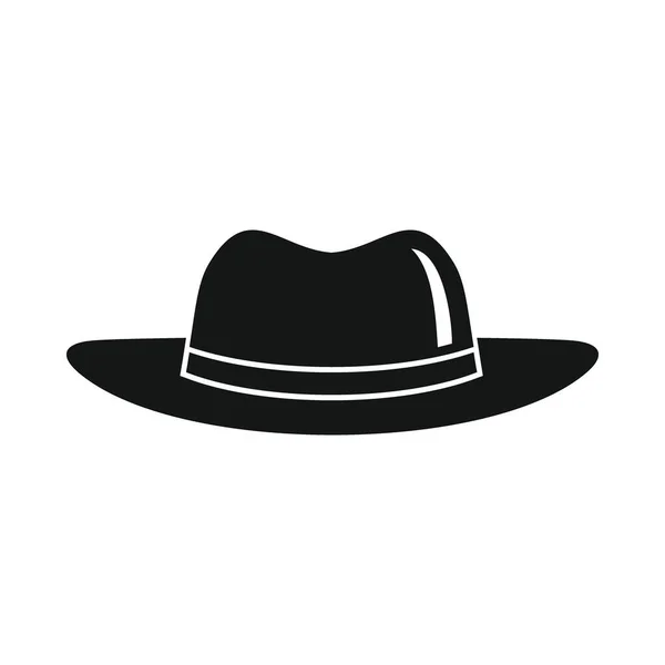 Chapeau Cow Boy Noir Icône Simple Chapeau Cow Boy Vectoriel — Image vectorielle