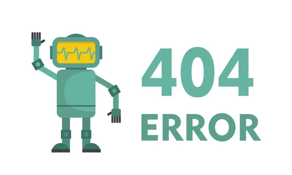 Page Found Error 404 Vector Layout Template Robot Your Website — Stock Vector