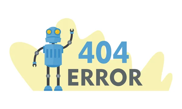 Page Found Error 404 Vector Layout Template Robot Your Website — Stock Vector