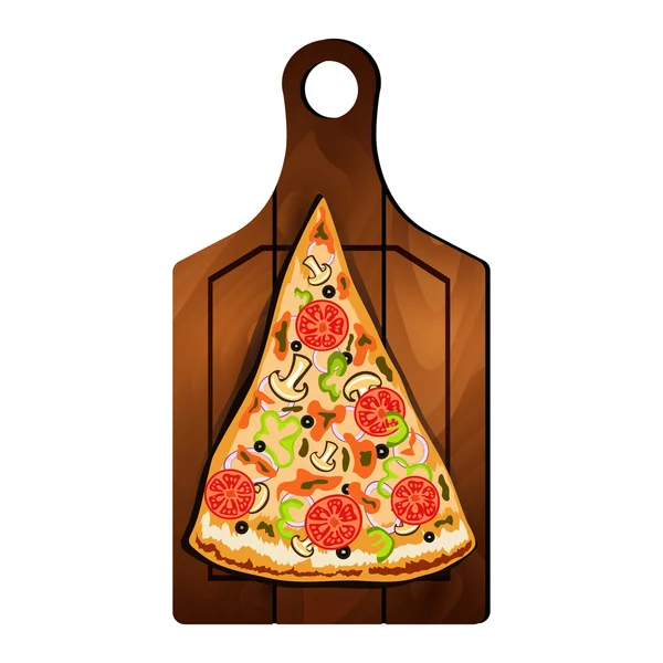 A táblán pizza szelet — Stock Vector