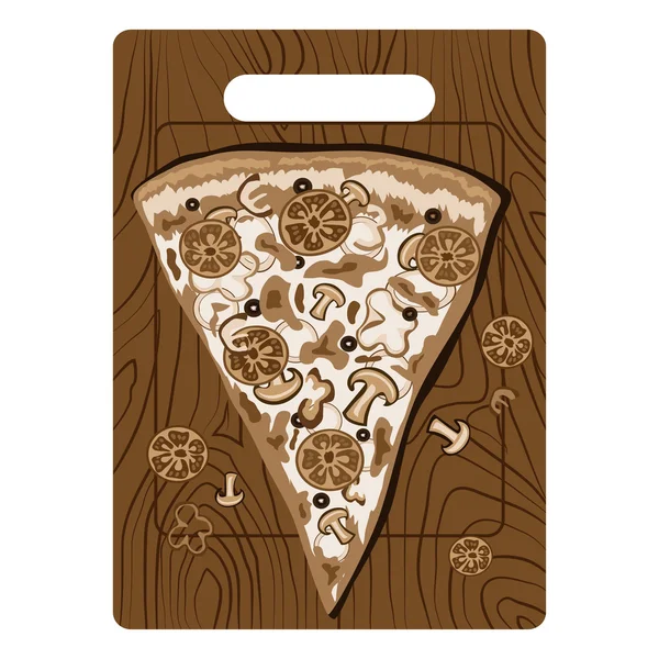 Pizza vintage en sepia — Vector de stock