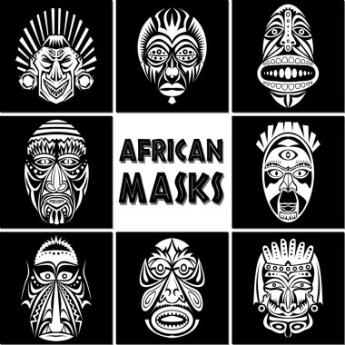 Afrika maskeleri takıldı.