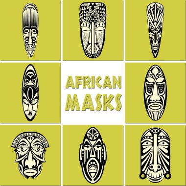 Afrika maskeleri takıldı.