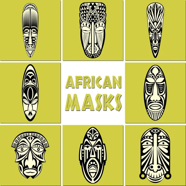 Afrikanische Masken — Stockvektor