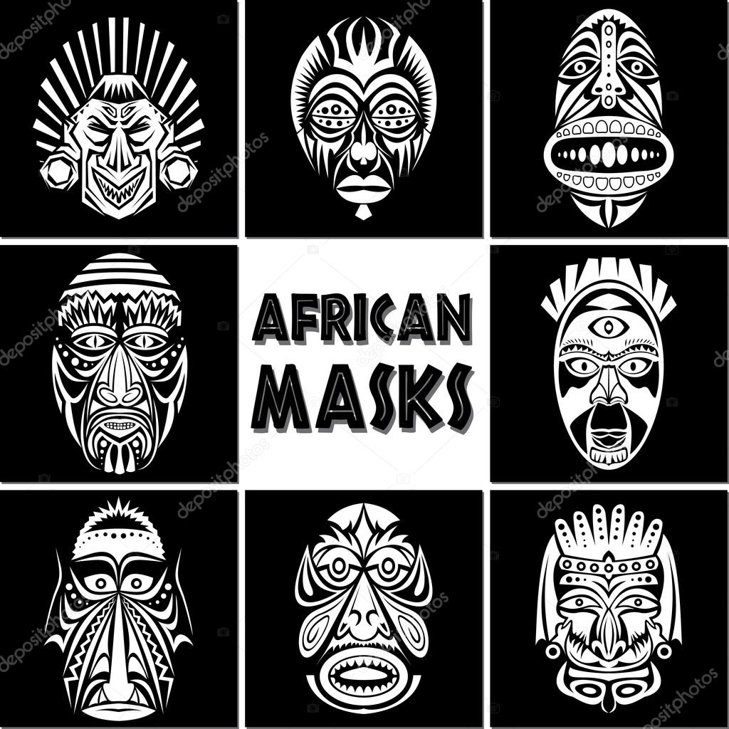 African Masks Set