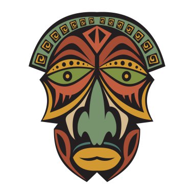beyaz zemin üzerinde Afrika maskesi