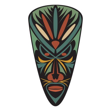 beyaz zemin üzerinde Afrika maskesi