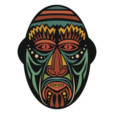 beyaz zemin üzerinde Afrika maskesi