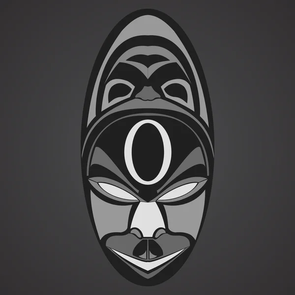 Сірий африканську маску на чорному тлі — стоковий вектор