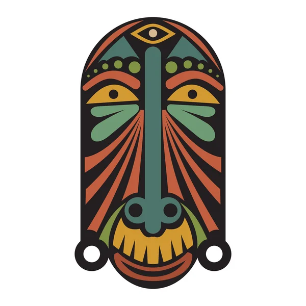 Máscara africana sobre fondo blanco — Archivo Imágenes Vectoriales