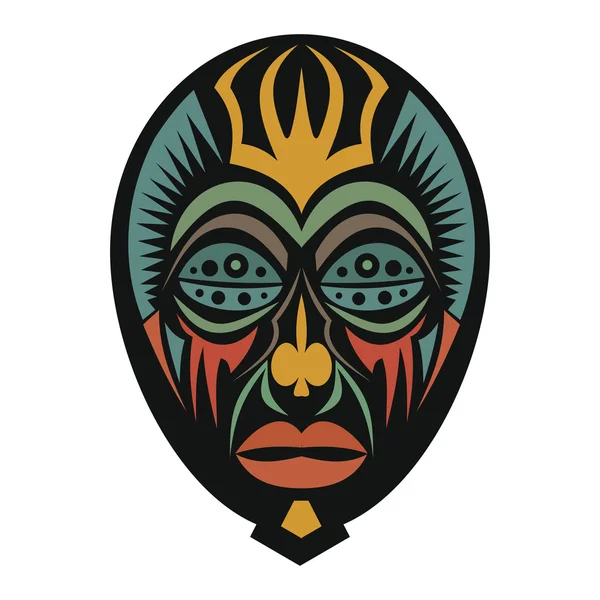 Máscara africana sobre um fundo branco — Vetor de Stock