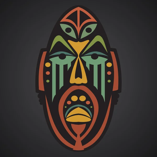 Африканская маска на черном фоне — стоковый вектор