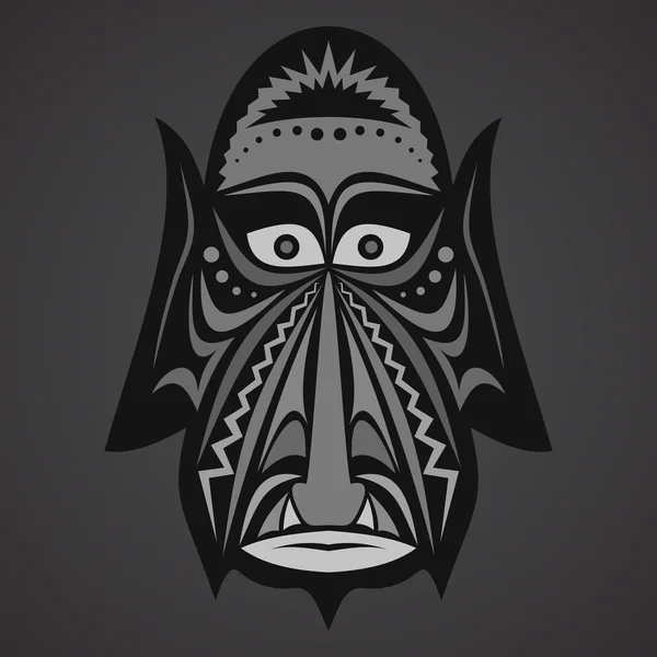 Сірий африканську маску на чорному тлі — стоковий вектор