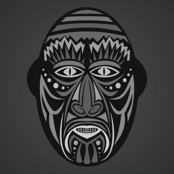 Αφρικής γκρι μάσκα πάνω σε μαύρο φόντο — Διανυσματικό Αρχείο