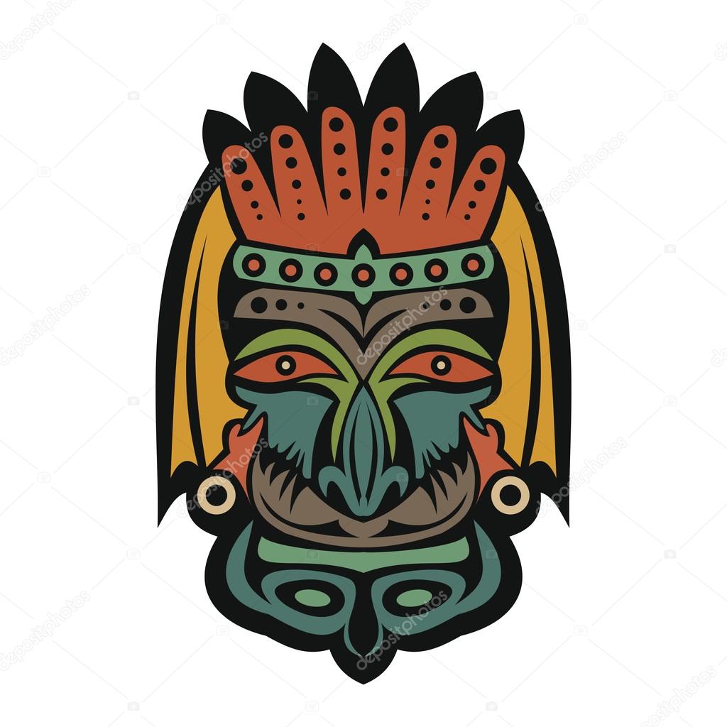African Mask on a white background