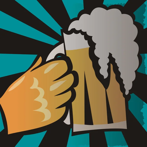 Retro bira vektör poster