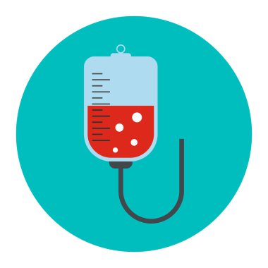 Düz tıbbi simge kan nakli bir renk arka plan üzerinde