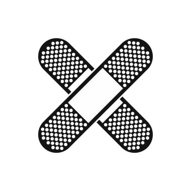 Beyaz bir arka plan karesinde düz tıbbi simgesi