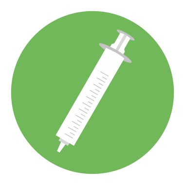 Bir renk arka plan üzerinde düz tıbbi simge şırınga