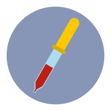 Bir renk arka plan üzerinde düz tıbbi simge Damlalık