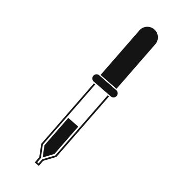 Beyaz bir arka plan üzerinde düz tıbbi simge Damlalık