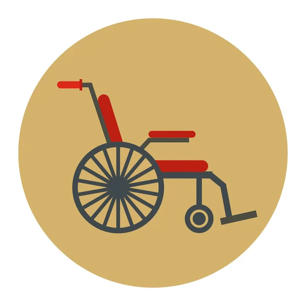 Flat medical icon wheelchair on a color background — Stock Vector