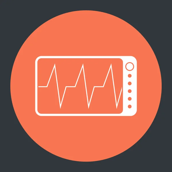 Ícone plano ECG em um fundo de cor — Vetor de Stock