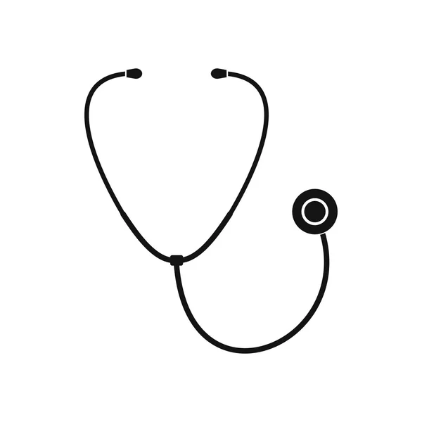 Estetoscopio plano icono médico sobre fondo blanco — Vector de stock