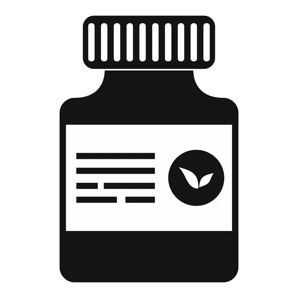 Plochá lékařské ikonu lahvičky pro léky na bílém pozadí — Stockový vektor