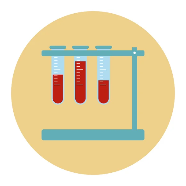 Tubos de iconos médicos planos sobre fondo de color — Vector de stock