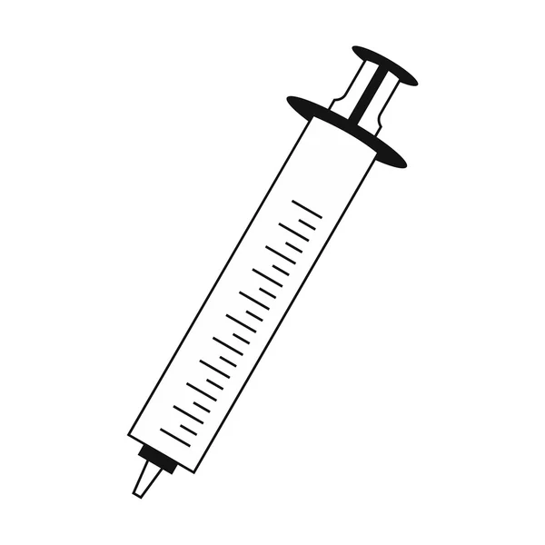 Flat medical icon syringe on a white background — Stock Vector