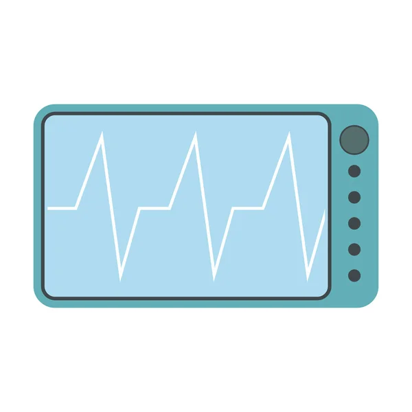 Icône médicale plate ECG sur fond blanc — Image vectorielle