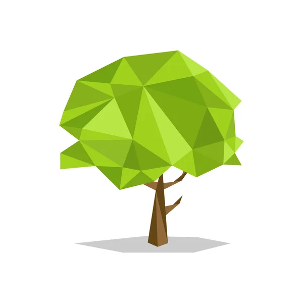 Polygonal tree, abstract low poly — Stock Vector