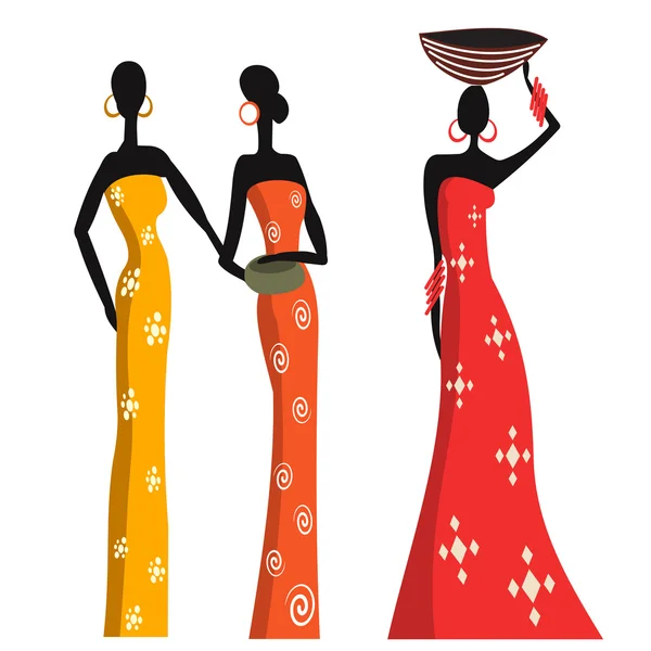 African women in traditional dress — Stock Vector