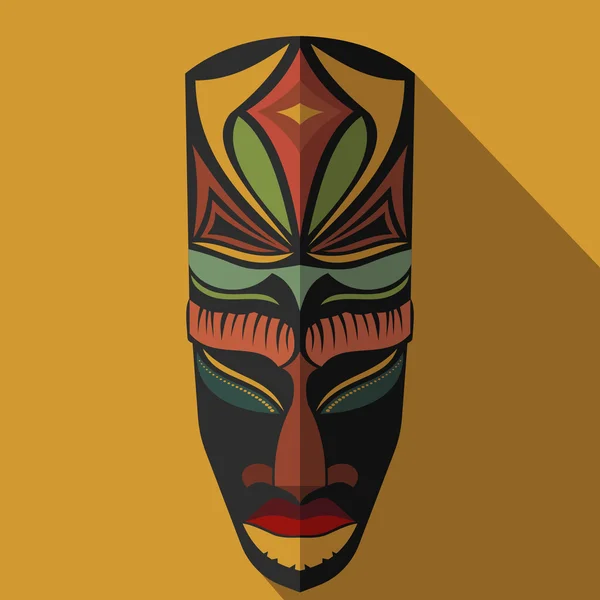 African Ethnic Tribal mask in color background — Stock Vector