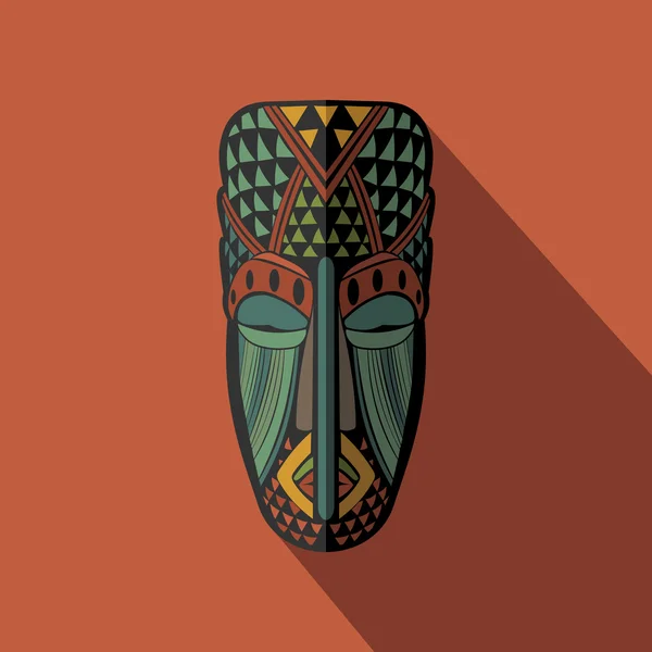 Masque tribal ethnique africain en arrière-plan de couleur — Image vectorielle