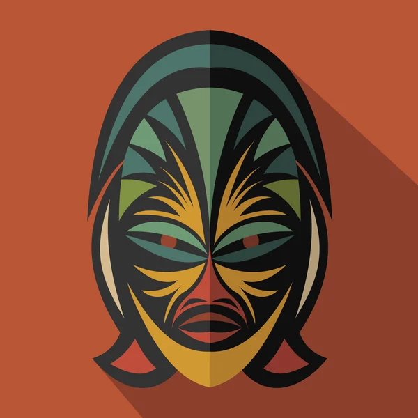 Masque tribal ethnique africain en arrière-plan de couleur — Image vectorielle