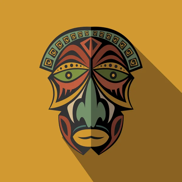 African Ethnic Tribal mask in color background — Stock Vector