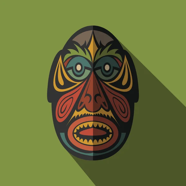 Máscara tribal étnica africana em fundo de cor —  Vetores de Stock