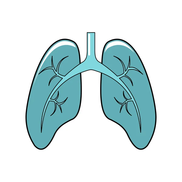 Lungs icono de dibujos animados aislado sobre fondo blanco — Vector de stock