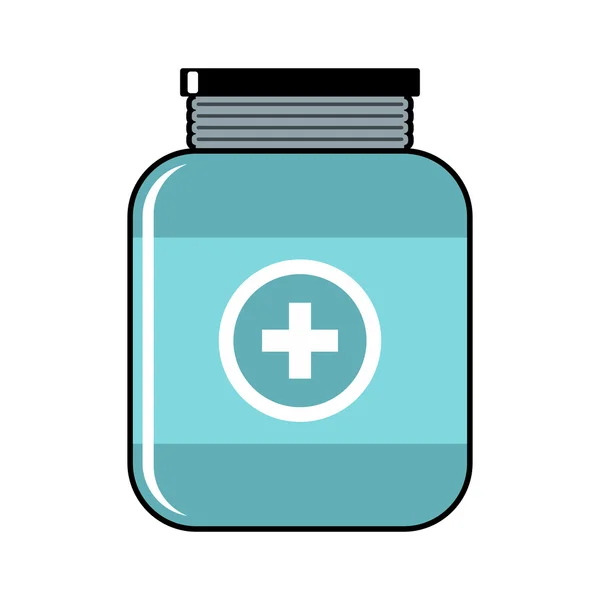 Medizinische Flasche Cartoon-Symbol isoliert auf weißem Hintergrund — Stockvektor