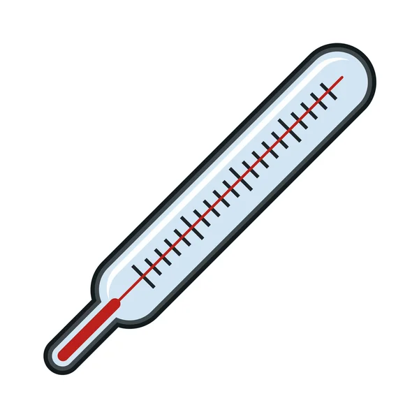 Thermometer-Cartoon-Symbol isoliert auf weißem Hintergrund — Stockvektor