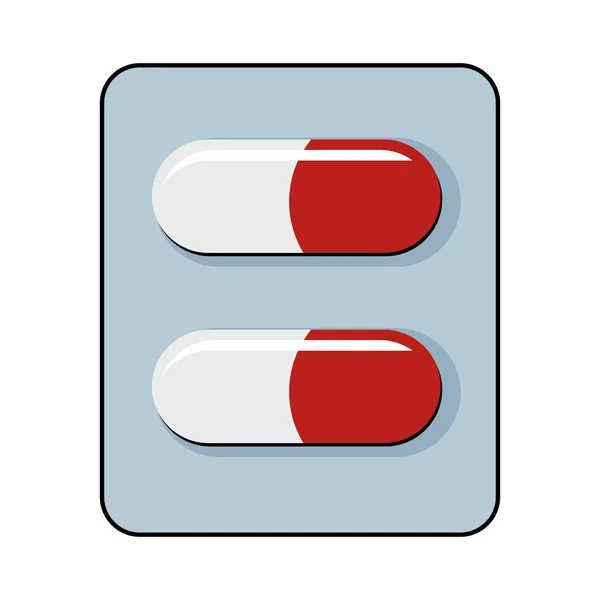 Χάπια εικονίδιο καρτούν που απομονώνονται σε λευκό φόντο — Διανυσματικό Αρχείο
