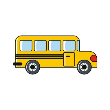 Okul otobüsü beyaz bir arka plan üzerinde izole